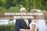 法院诉前调解离婚(法院诉前调解离婚有冷静期吗)