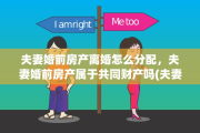 夫妻婚前房产离婚怎么分配，夫妻婚前房产属于共同财产吗(夫妻婚前的房产离婚如何分?)