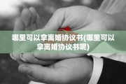 哪里可以拿离婚协议书(哪里可以拿离婚协议书呢)