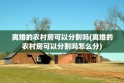 离婚的农村房可以分割吗(离婚的农村房可以分割吗怎么分)