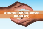 离婚官司怎么收费标准(离婚官司收费标准多少)