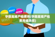 孕期离婚产检费用(孕期离婚产检费用谁承担)