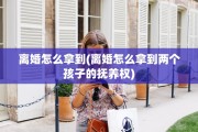 离婚怎么拿到(离婚怎么拿到两个孩子的抚养权)