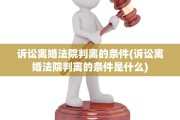 诉讼离婚法院判离的条件(诉讼离婚法院判离的条件是什么)