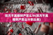 双方不离婚财产怎么分(双方不离婚财产怎么分割出来)