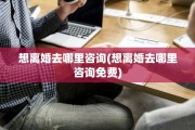 想离婚去哪里咨询(想离婚去哪里咨询免费)