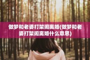 做梦和老婆打架闹离婚(做梦和老婆打架闹离婚什么意思)