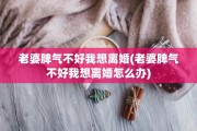 老婆脾气不好我想离婚(老婆脾气不好我想离婚怎么办)