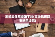 离婚现在都要啥手续(离婚现在都要啥手续呢)
