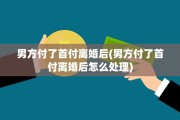 男方付了首付离婚后(男方付了首付离婚后怎么处理)