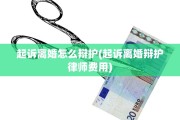 起诉离婚怎么辩护(起诉离婚辩护律师费用)