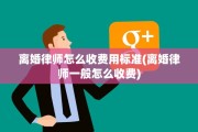 离婚律师怎么收费用标准(离婚律师一般怎么收费)