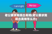 老公要求我提出离婚(老公要求我提出离婚怎么办)
