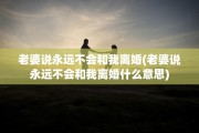 老婆说永远不会和我离婚(老婆说永远不会和我离婚什么意思)