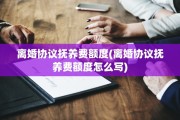 离婚协议抚养费额度(离婚协议抚养费额度怎么写)