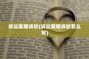 诉讼离婚诉状(诉讼离婚诉状怎么写)