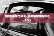 离婚需要罚款吗(离婚需要罚款吗现在)