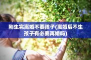 刚生完离婚不要孩子(离婚后不生孩子有必要再婚吗)