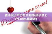 孩子没上户口怎么离婚(孩子没上户口怎么离婚呢)