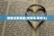 婚姻法离婚篇(婚姻法 离婚法)