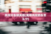 共同分车辆离婚(离婚共同的车怎么分)