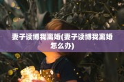 妻子读博我离婚(妻子读博我离婚怎么办)