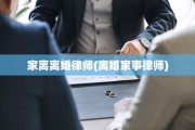 家离离婚律师(离婚家事律师)