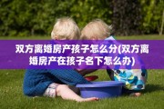 双方离婚房产孩子怎么分(双方离婚房产在孩子名下怎么办)