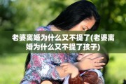 老婆离婚为什么又不提了(老婆离婚为什么又不提了孩子)