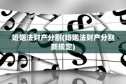 婚姻法财产分割(婚姻法财产分割新规定)