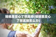 婚姻里变心了想离婚(婚姻里变心了想离婚怎么办)