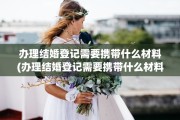 办理结婚登记需要携带什么材料(办理结婚登记需要携带什么材料和手续)