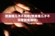 想离婚儿子不同意(想离婚儿子不同意能离婚吗)