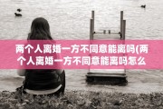两个人离婚一方不同意能离吗(两个人离婚一方不同意能离吗怎么办)