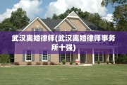 武汉离婚律师(武汉离婚律师事务所十强)