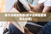 房子没网签离婚(房子没网签离婚怎么处理)