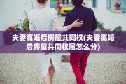 夫妻离婚后房屋共同权(夫妻离婚后房屋共同权属怎么分)