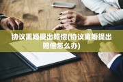 协议离婚提出赔偿(协议离婚提出赔偿怎么办)