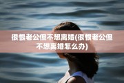 很恨老公但不想离婚(很恨老公但不想离婚怎么办)