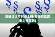 离婚诉讼平时要上班(离婚诉讼需要上法庭吗)
