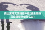 提出离婚又没钱给补偿(提出离婚又没钱给补偿怎么办)