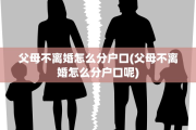 父母不离婚怎么分户口(父母不离婚怎么分户口呢)