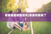 老婆要离婚我想死(老婆想离婚了)