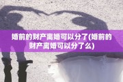 婚前的财产离婚可以分了(婚前的财产离婚可以分了么)