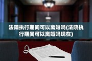 法院执行期间可以离婚吗(法院执行期间可以离婚吗现在)