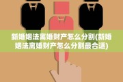 新婚姻法离婚财产怎么分割(新婚姻法离婚财产怎么分割最合适)