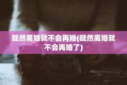 既然离婚就不会再婚(既然离婚就不会再婚了)