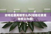 结婚后要离婚怎么办(结婚后要离婚怎么办理)