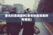 著名的离婚案例(著名的离婚案例有哪些)