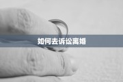 如何去诉讼离婚